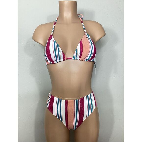 New. ROXY stripe bikini set. M-top/S-bottom.  . Retails $119 - Picture 2 of 9